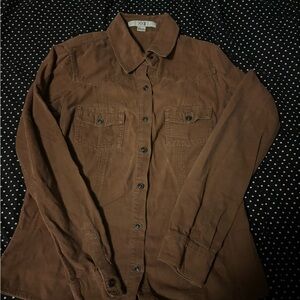 Forever 21 Rust Brown Corduroy Button Shirt